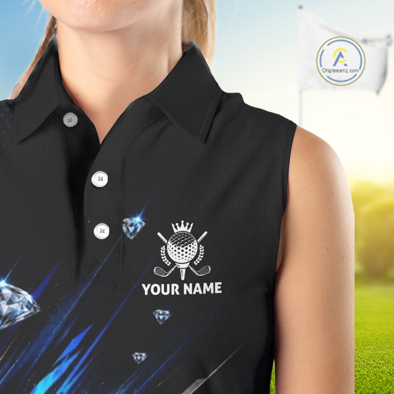 Funny Sleeveless Womens Diamond Golf Polo Shirt –  Performance Golf Shirt,  Golf Top NHT878