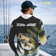 Load image into Gallery viewer, Largemouth Bass Fishing Shirts Hooded Long Sleeve For Men, Beautiful Bass Fishing Shirts  NHT529