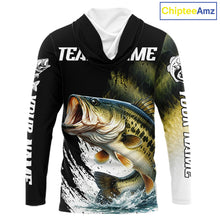 Load image into Gallery viewer, Largemouth Bass Fishing Shirts Hooded Long Sleeve For Men, Beautiful Bass Fishing Shirts  NHT529