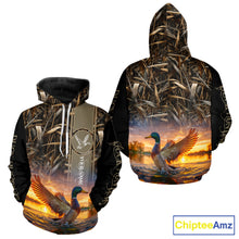 Load image into Gallery viewer, Mallard Duck Hunting Shirt Waterfowl Camo Custom Name Shirts, Personalized Hunting Clothes NHT116