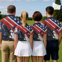 Load image into Gallery viewer, Womens Golf Polo Shirt Custom American Eagle Golf Shirts Personalized Golf Clubs Team Golf Top NHT902