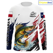 Load image into Gallery viewer, Custom Texas Flag Walleye Fishing Shirts, Texas Walleye Fishing Shirts Long Sleeve For Team NHT911