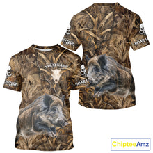 Load image into Gallery viewer, Personalized Wild Hog Hunting Camo Full Printing Shirts, Boar Hunting Gifts, Hunting Season NHT125