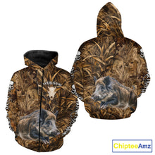 Load image into Gallery viewer, Personalized Wild Hog Hunting Camo Full Printing Shirts, Boar Hunting Gifts, Hunting Season NHT125