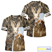 Load image into Gallery viewer, Rabbit Hunting With Beagle 3D Skull Camo Custom Hunting Shirt, Rabbit Hunting Clothing NHT229