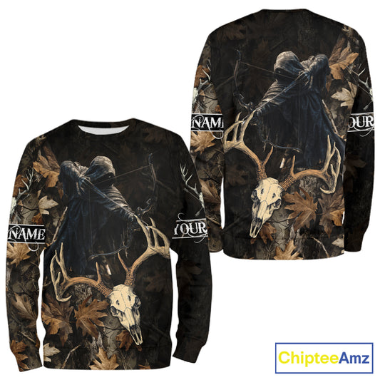 Deer Hunting Grim Reaper Camouflage Shirts for Deer Hunters, Hunting Hoodie For Men NHT358