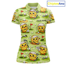 Load image into Gallery viewer, Funny Chicken Golf Polo Shirt For Womens, Cute Chicken With Golf Shirts For Team NHT542