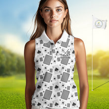 Load image into Gallery viewer, Personalized Poker Sleeveless Womens Golf Polo Shirt Funny Golf Top For Team, Golfer Gift For Womens NHT754