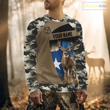 Load image into Gallery viewer, Custom Big Buck Deer Hunting 3D All Over Print Camo with Texas Flag Outdoor Hunting Apparel NHT32
