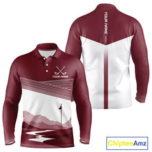 Load image into Gallery viewer, Personalized Golf Polo Shirt Custom Name Golf Club Polo For Men Golf Tournament Apparel|Red 