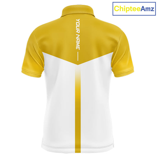 Personalized Golf Polo Shirt Custom Name Golf Club Polo For Men Golf Tournament Apparel|Yellow 