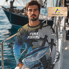 Load image into Gallery viewer, Tuna Fishing Shirt Blue Camo Custom Name, Tuna Fishing Team Jerseys NHT476