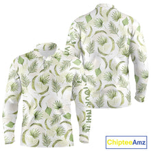 Load image into Gallery viewer, Green tropical men golf polo shirt custom team white golf shirt for golfer