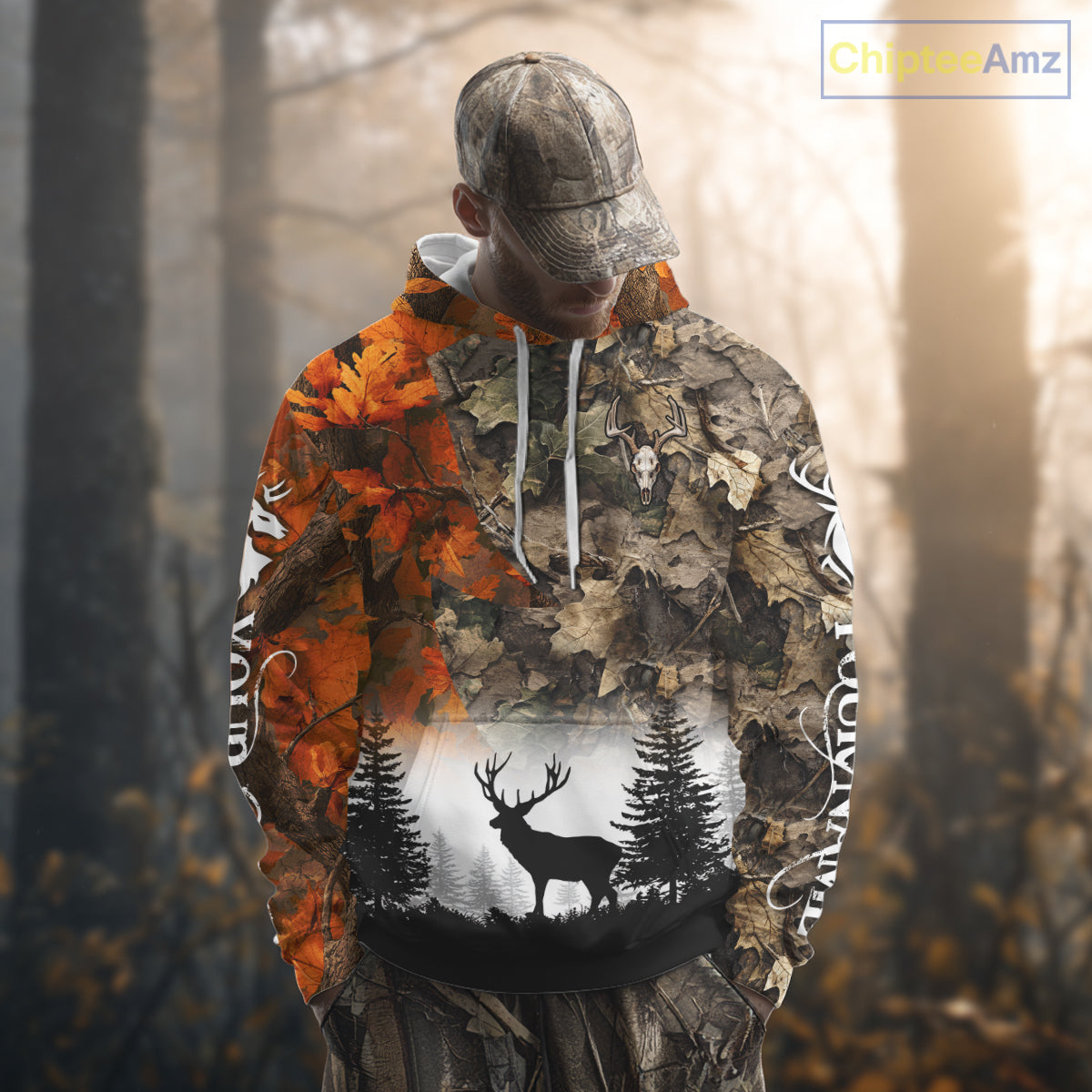 Deer Hunting Orange Camo Forest Custom Name 3D All Over Print Shirts Personalized NHT320