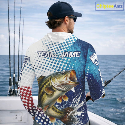 Design Texas Flag Bass Fishing Shirts, Texas Bass Fishing Shirts Long Sleeve Hooded NHT603