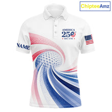 Load image into Gallery viewer, Custom America 250Th Anniversary Men's Golf Polo - Patriotic USA Flag Personalized Performance Jersey NHT981 - Men's Long ...