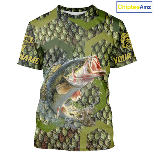 Custom Largemouth Bass Fishing Shirt, Largemouth Bass Fishing Jerseys NHT378
