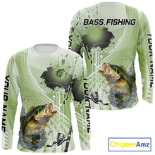 Load image into Gallery viewer, Largemouth Bass Fishing Shirts Long Sleeve, Personalized Fishing Gift NHT379
