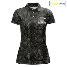 Load image into Gallery viewer, Camo Forest Disc Womens Golf Polo Shirt Custom Name – Forest Camouflage Performance Polo Shirt NHT835