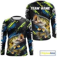 Load image into Gallery viewer, Personalized Bass Fishing Sport Jerseys For Men, Bass Fishing Shirt Long Sleeve NHT494