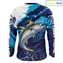 Load image into Gallery viewer, Custom Yellowfin Tuna Long Sleeve Fishing Shirts For Men, Design Tuna Fishing Jerseys NHT634