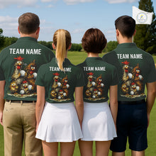 Load image into Gallery viewer, Funny Chicken Golf Polo Shirt Custom Team Name Personalized Golfer Polo Funny Rooster Golf NHT1001