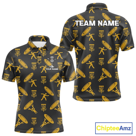 Personalized Disc Golf Polo Shirt Custom Name Golf Shirt Disc Golfer Gift Performance Polo For Men