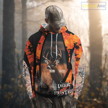 Load image into Gallery viewer, Beautiful Deer Hunting Shirt Orange Camo Custom Name Hunting Clothes For Deer Hunters NHT79