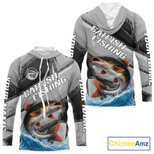 Load image into Gallery viewer, Gray Camo Custom Catfish Fishing Shirts Long Sleeve, Catfish Fishing Jerseys For Men NHT445