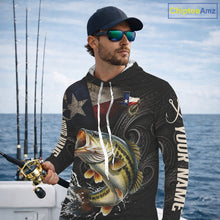 Load image into Gallery viewer, Personalized Texas Largemouth Bass Hooded Fishing Shirt – Custom Name Angler Apparel For Fishermen