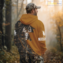 Load image into Gallery viewer, Beautiful Deer Hunting Orange Camo Deer Skull Full Printing Custom Name Shirts Hunting Gifts NHT199