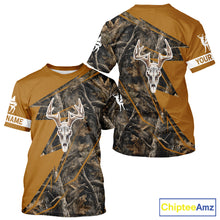 Load image into Gallery viewer, Beautiful Deer Hunting Orange Camo Deer Skull Full Printing Custom Name Shirts Hunting Gifts NHT199