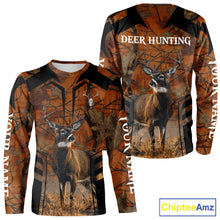 Load image into Gallery viewer, Whitetail Deer Hunting Shirt Orange Camo Custom Name, Deer Hunting Clothes NHT285