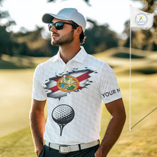 Load image into Gallery viewer, Florida Flag Personalized Golf Pattern Ball Polo Shirts Patriotic Golf Shirts For Mens NHT675