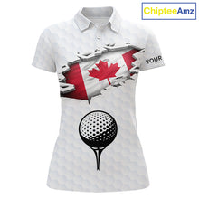 Load image into Gallery viewer, Canada Flag Personalized Golf Pattern Ball Polo Shirts Patriotic Golf Shirts For Womens NHT677