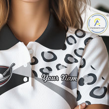 Load image into Gallery viewer, Geometric Leopard Fusion Performance Womens Golf Polo Shirt, Golf Gift For Team NHT722
