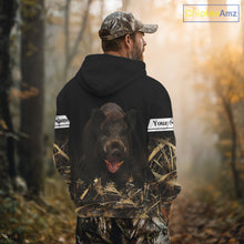 Load image into Gallery viewer, Boar Hunting Black Grown Camo 3D Shirt For Hunting Season Hunting Clothes For Hunters NHT113