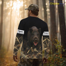 Load image into Gallery viewer, Boar Hunting Black Grown Camo 3D Shirt For Hunting Season Hunting Clothes For Hunters NHT113
