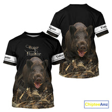 Load image into Gallery viewer, Boar Hunting Black Grown Camo 3D Shirt For Hunting Season Hunting Clothes For Hunters NHT113
