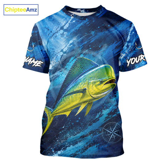 Custom Mahi Mahi Fishing Jersey with vibrant mahi mahi graphic and short sleeve performance fit