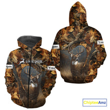 Load image into Gallery viewer, Season Deer Hunting Shirt Brown Camo Fall Pattern 3D Custom Name Clothes For Hunters NHT133