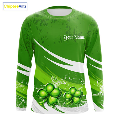 Custom St Patrick's Day Bass Long Sleeve Fishing Shirts, St Patty's Day Bass Fishing Jerseys NHT422