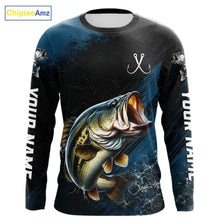 Load image into Gallery viewer, Custom Largemouth Bass Fishing Jersey Personalized Long Sleeve Shirt For Men 