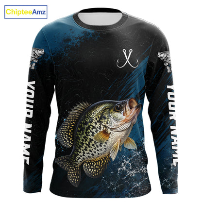 Custom Crappie Fishing Jersey Personalized Long Sleeve Shirt For Men 