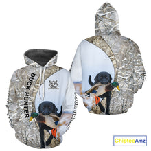 Load image into Gallery viewer, Duck Hunting Winter Camo Black Lab 3D All-Over Printed Shirt, Gift for Waterfowl Hunters NHT250