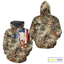Load image into Gallery viewer, Boar Hunting Shirt Camo Custom Name American Flag Skull Hunting Clothes For Hunters NHT159