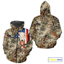 Load image into Gallery viewer, Boar Hunting Shirt Camo Custom Name American Flag Skull Hunting Clothes For Hunters NHT159