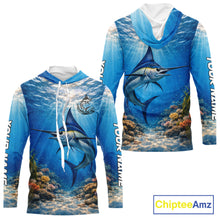 Load image into Gallery viewer, Personalized Offshore Fishing Jerseys, Marlin Fishing Shirts Long Sleeve Hooded For Men NHT822
