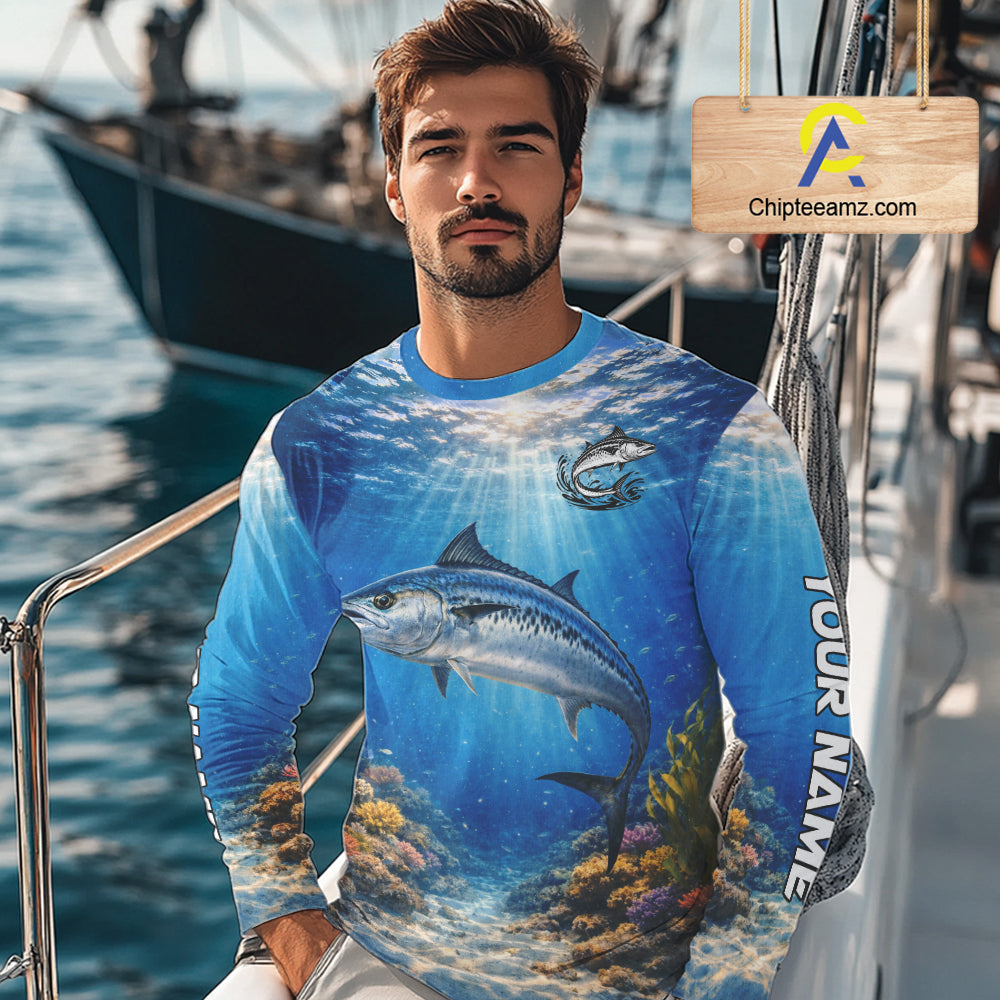 Personalized Offshore Fishing Jerseys, King Mackerel Fishing Shirts Long Sleeve For Men NHT823