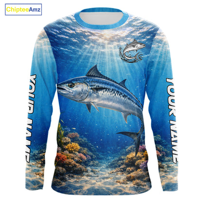 Personalized Offshore Fishing Jerseys, King Mackerel Fishing Shirts Long Sleeve For Men NHT823
